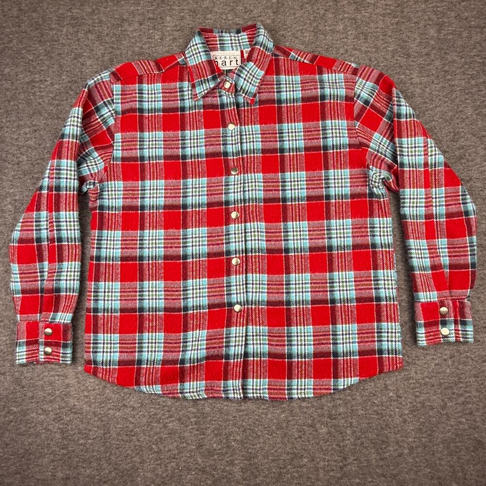 Vintage Keren Hart Jacket Plaid Shacket Button Down Women’s Medium Lumberjack